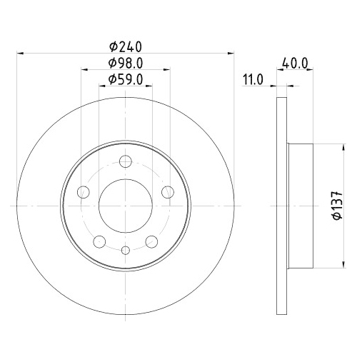 Hella Pagid 2X Bremsscheibe Hinterachse Pro für Alfa Romeo Fiat