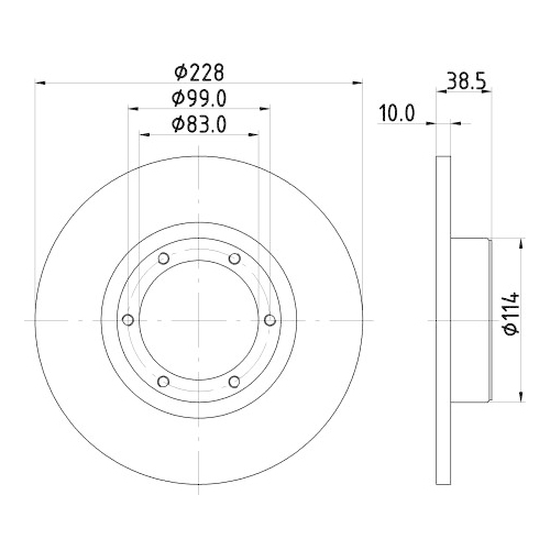 Hella Pagid 2X Bremsscheibe Vorderachse für Renault