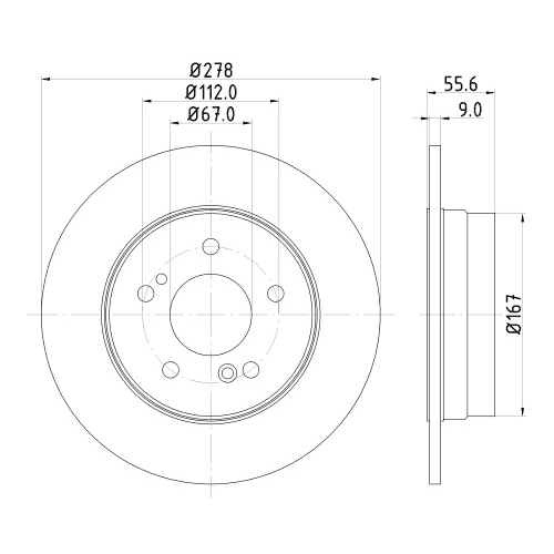 Hella Pagid 2X Bremsscheibe Pro High Carbon für Chrysler