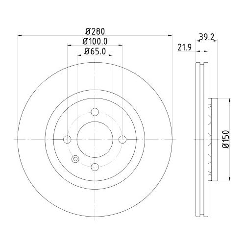 Hella Pagid 2X Bremsscheibe Vorderachse für Audi Seat Skoda VW