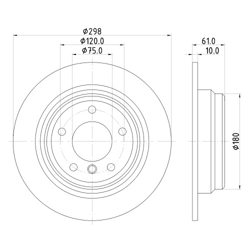 Hella Pagid 2X Bremsscheibe Hinterachse Pro High Carbon für Bmw