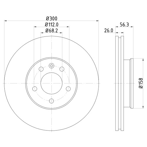 Hella Pagid 2X Bremsscheibe Pro High Carbon für Audi Ford Seat VW