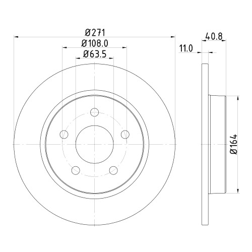 Hella Pagid 2X Bremsscheibe Pro für Ford Ford Usa Ford Australia