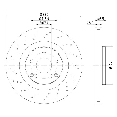 Hella Pagid 1X Bremsscheibe Pro High Carbon für Mercedes Benz