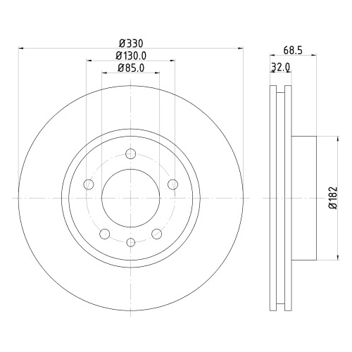 Hella Pagid 1X Bremsscheibe Pro High Carbon für Audi Porsche Seat