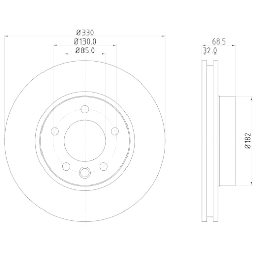 Hella Pagid 1X Bremsscheibe Pro High Carbon für Audi Porsche Seat