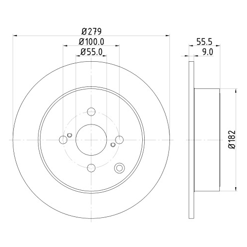 Hella Pagid 2X Bremsscheibe Hinterachse Pro für Toyota