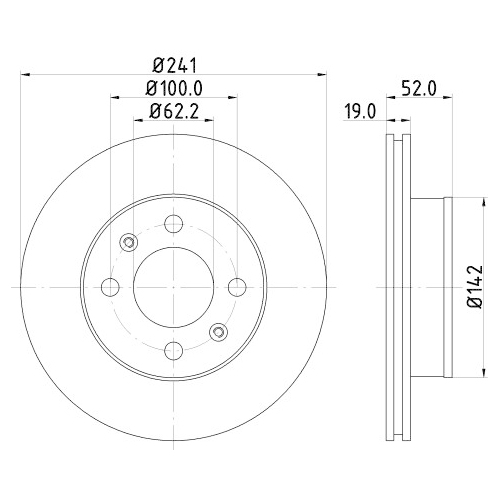 Hella Pagid 2X Bremsscheibe Vorderachse für Hyundai