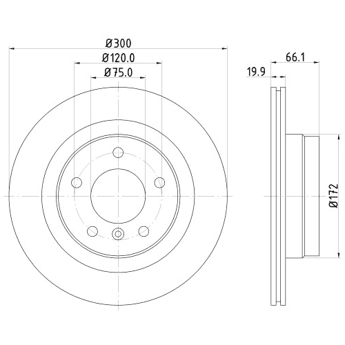 Hella Pagid 2X Bremsscheibe Hinterachse Pro für Bmw