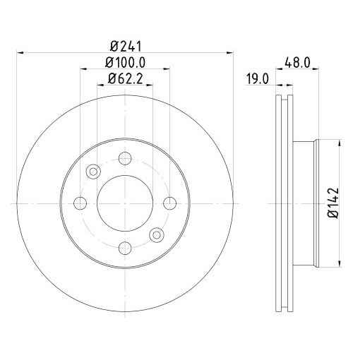 Hella Pagid 2X Bremsscheibe Vorderachse für Hyundai