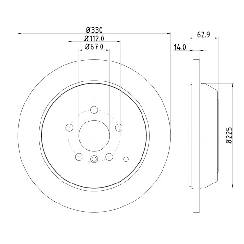 Hella Pagid 2X Bremsscheibe Pro High Carbon für Mercedes Benz