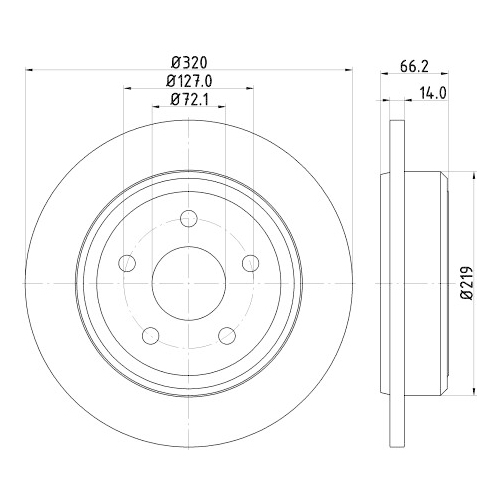 Hella Pagid 2X Bremsscheibe Hinterachse Pro für Jeep