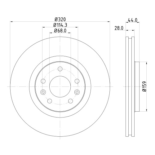 Hella Pagid 2X Bremsscheibe Pro High Carbon für Renault Samsung