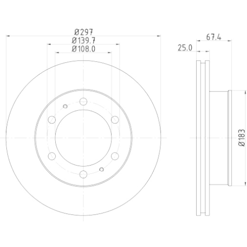 Hella Pagid 2X Bremsscheibe Vorderachse für Toyota