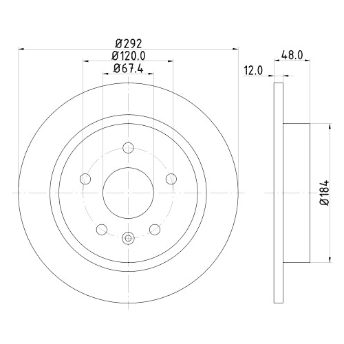 Hella Pagid 2X Bremsscheibe Pro für Opel Saab Vauxhall Chevrolet