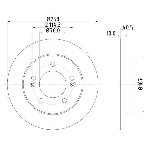 Hella Pagid 2X Bremsscheibe Hinterachse Pro für Hyundai Kia