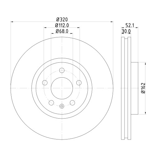 Hella Pagid 1X Bremsscheibe Pro High Carbon für Audi Seat Skoda VW