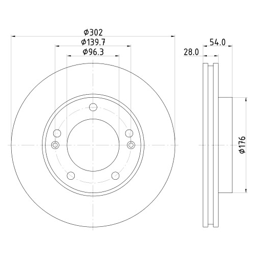 Hella Pagid 2X Bremsscheibe Vorderachse Pro für Kia