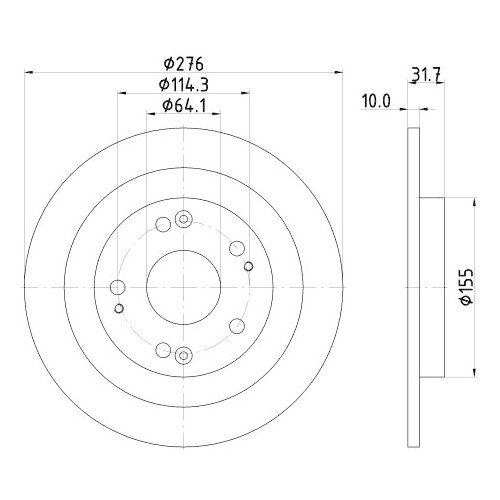 Hella Pagid 2X Bremsscheibe Hinterachse Pro für Honda