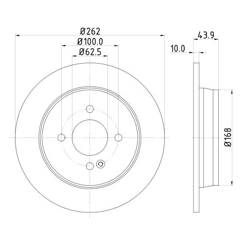 Hella Pagid 2X Bremsscheibe Hinterachse Pro für Hyundai Kia