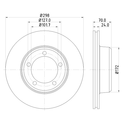 Hella Pagid 2X Bremsscheibe Vorderachse für Rover Land Rover