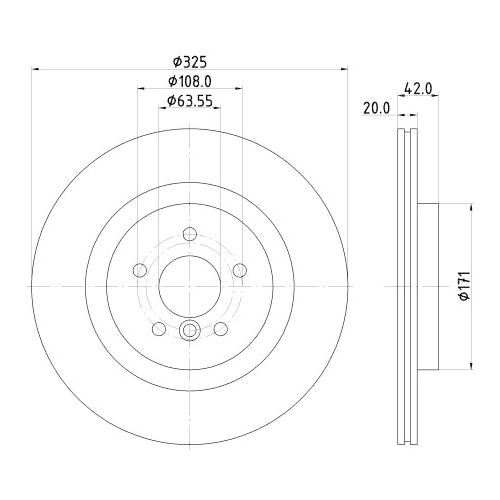 Hella Pagid 1X Bremsscheibe Pro Hc für Jaguar Jaguar (chery)