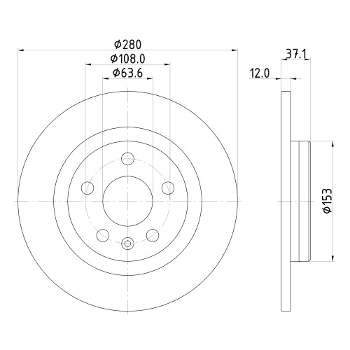 Hella Pagid 2X Bremsscheibe Hinterachse Pro für Volvo