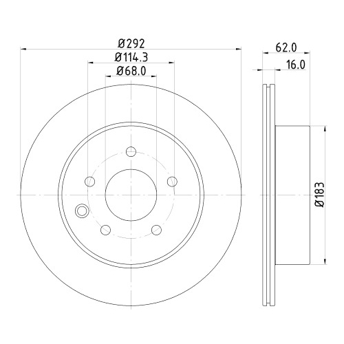 Hella Pagid 2X Bremsscheibe Pro für Nissan Porsche Renault Samsung