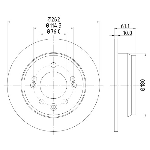 Hella Pagid 2X Bremsscheibe Hinterachse Pro für Hyundai Kia