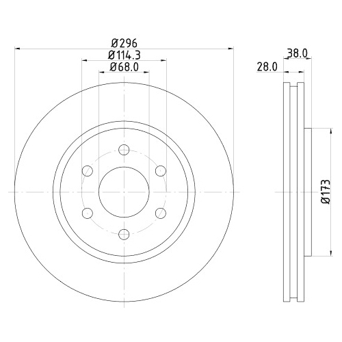 Hella Pagid 2X Bremsscheibe Vorderachse Pro High Carbon für Nissan