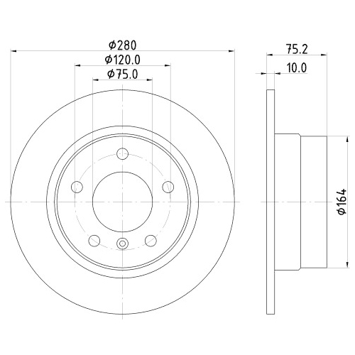 Hella Pagid 2X Bremsscheibe Hinterachse Pro für Bmw