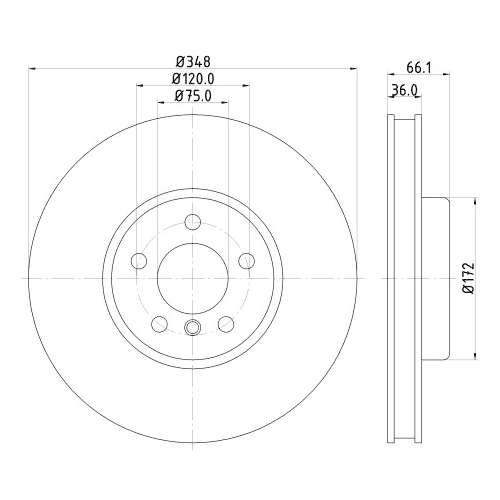 Hella Pagid 1X Bremsscheibe Vorderachse Pro für Bmw Rechts