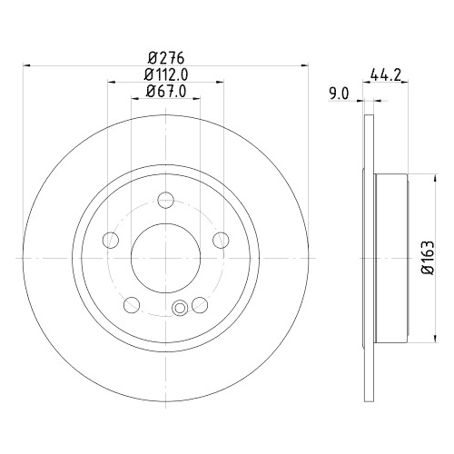 Hella Pagid 2X Bremsscheibe Pro für Mercedes Benz