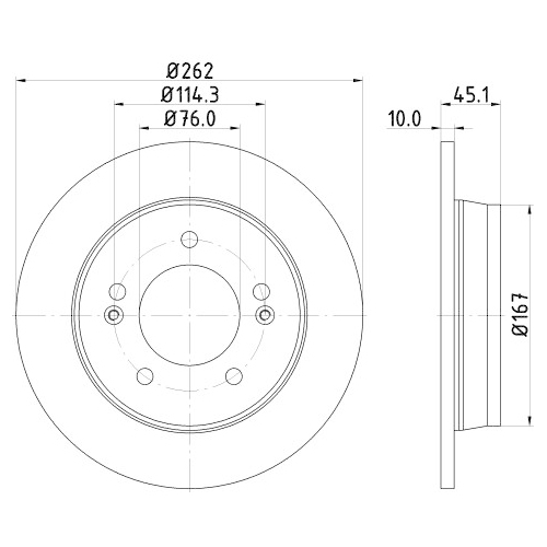 Hella Pagid 2X Bremsscheibe Pro High Carbon für Hyundai Kia