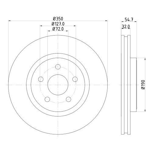 Hella Pagid 1X Bremsscheibe Vorderachse Pro High Carbon für Jeep