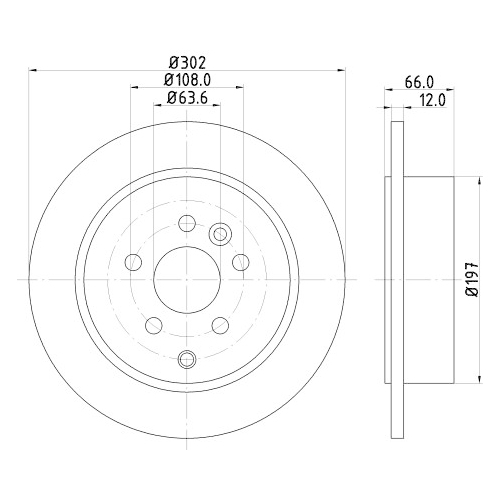 Hella Pagid 2X Bremsscheibe Hinterachse Pro für Land Rover