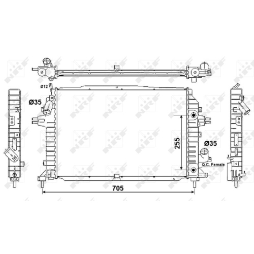 Kühler Motorkühlung Nrf 53082 für Opel Vauxhall