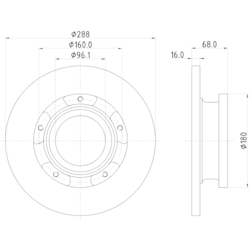 Hella Pagid 1X Bremsscheibe Hinterachse für Ford