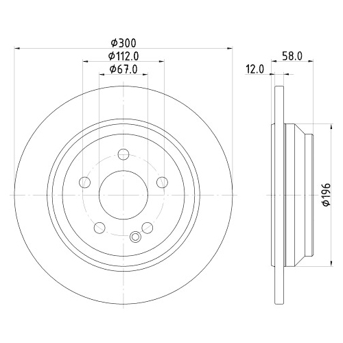 Hella Pagid 2X Bremsscheibe Pro für Mercedes Benz