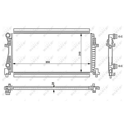 Kühler Motorkühlung Nrf 58438 für Audi Seat Skoda VW