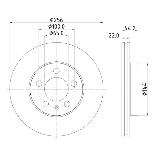 Hella Pagid 2X Bremsscheibe Vorderachse Pro für Audi Seat Skoda VW