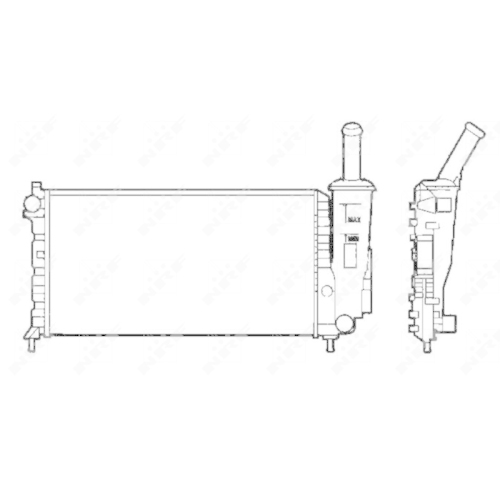 Kühler Motorkühlung Nrf 58273 für Fiat Für Fahrzeuge Ohne Klimaanlage