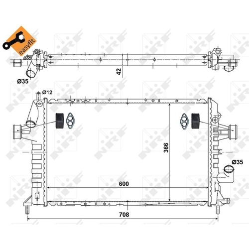 Kühler Motorkühlung Nrf 506616 Easy Fit für Opel Vauxhall