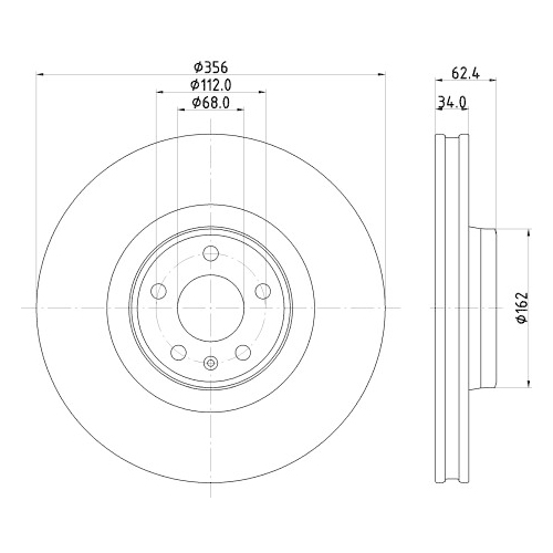 Hella Pagid 1X Bremsscheibe Pro High Carbon für Audi Seat Skoda VW