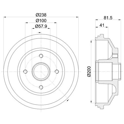 Bremstrommel Hella Pagid 8DT 355 302-931 für Opel Subaru Suzuki Vauxhall