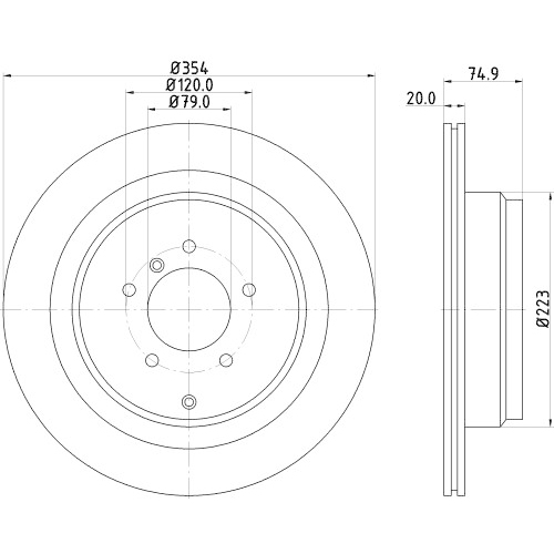 Hella Pagid 2X Bremsscheibe Hinterachse Pro für Land Rover