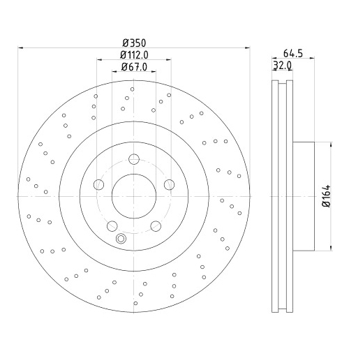 Hella Pagid 1X Bremsscheibe Pro High Carbon für Mercedes Benz