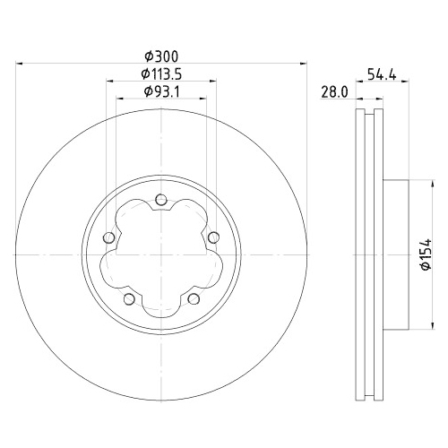 Hella Pagid 2X Bremsscheibe Vorderachse für Ford