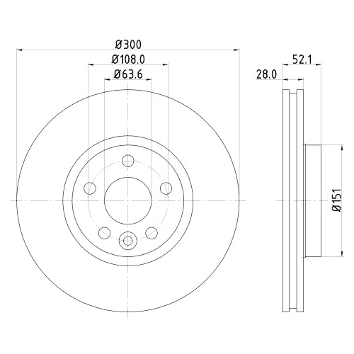 Hella Pagid 2X Bremsscheibe Pro für Ford Volvo Land Rover