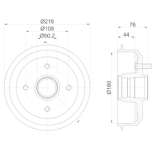 Bremstrommel Hella Pagid 8DT 355 300-161 für Ford Hinterachse